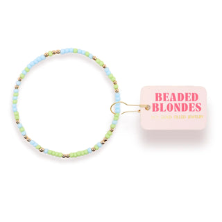 Beaded Blondes Light Green and Powder Blue Sprinkle Bracelet