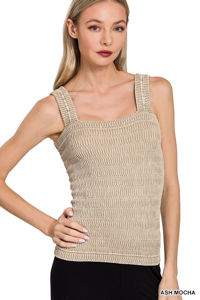 Seamless Winkle Stone Washed Tank