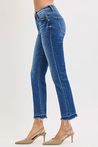 Risen High Rise Crop Straight Jeans