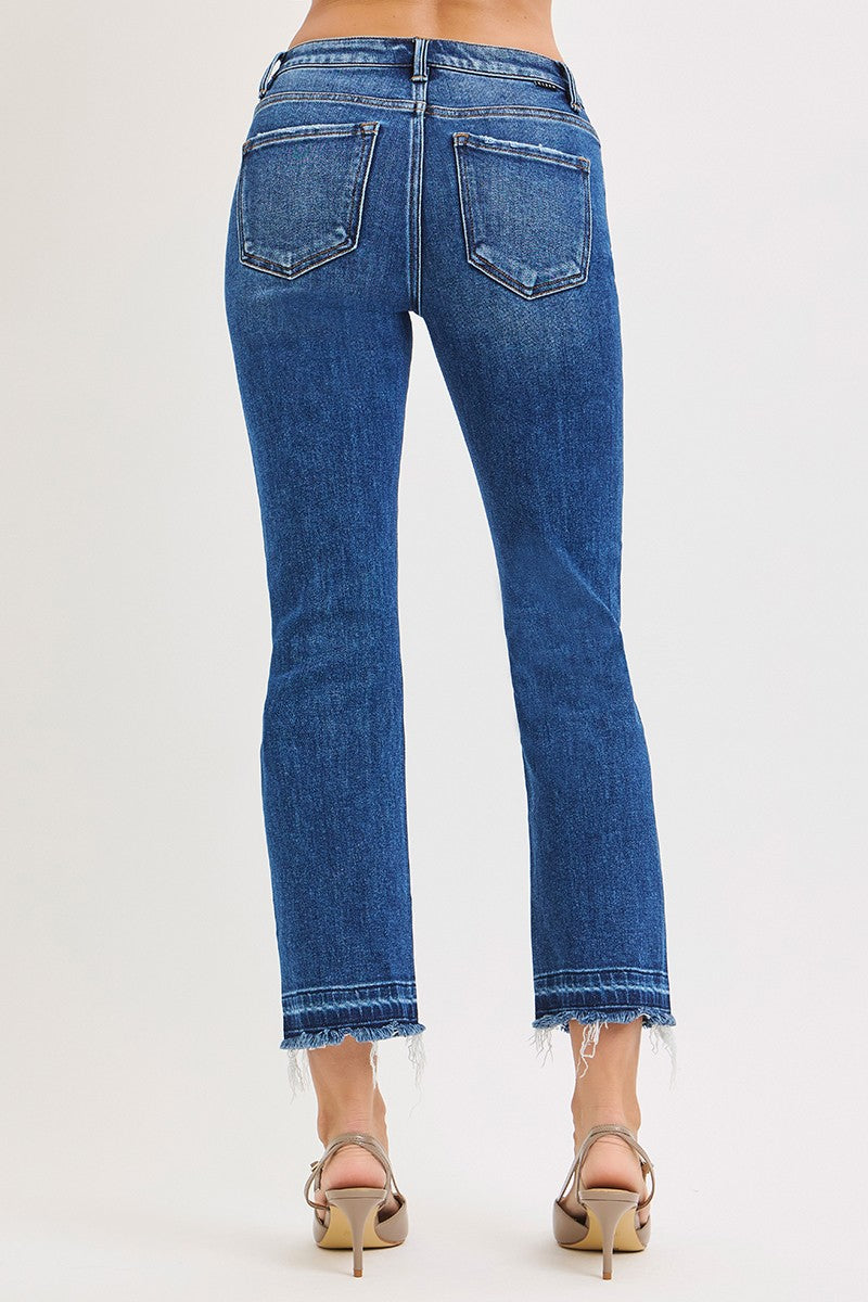 Risen High Rise Crop Straight Jeans