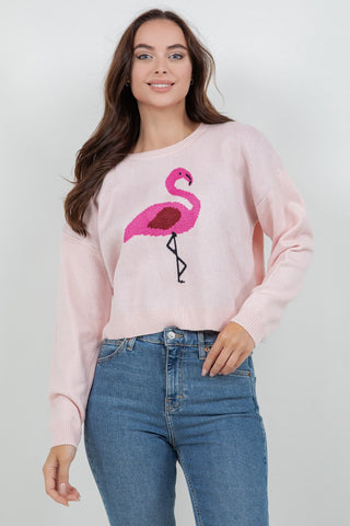 Flamingo Knit Sweater