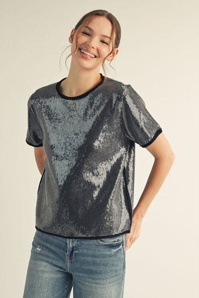 Tiny Sequin Sweater Top