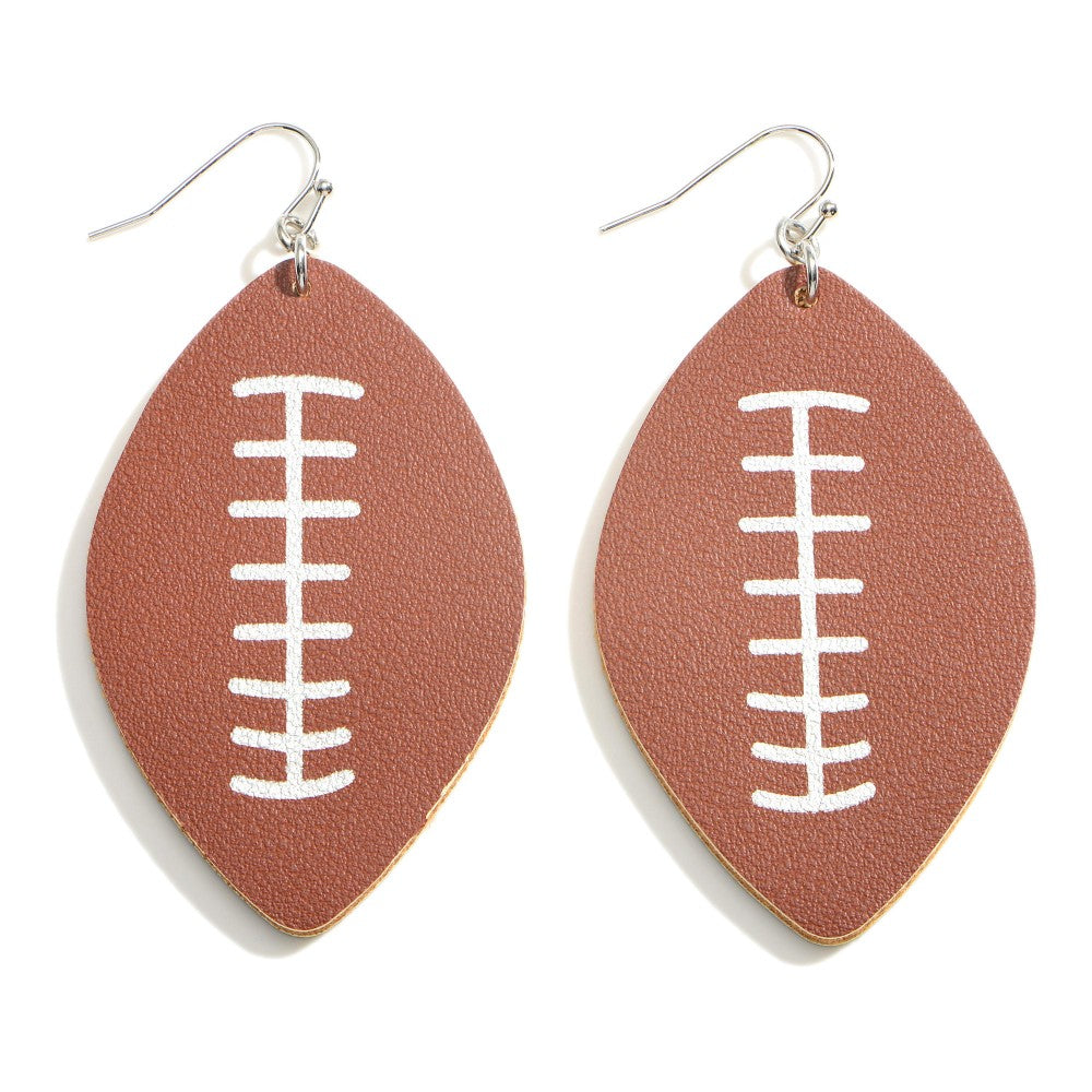 Faux Leather Football Earrings