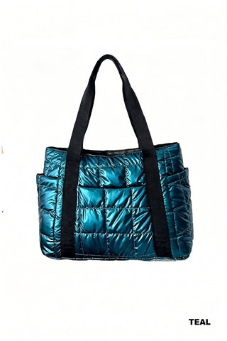 Soft Quilted Puffy Tote Bag