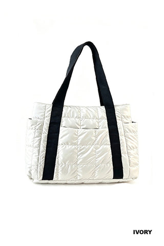 Soft Quilted Puffy Tote Bag