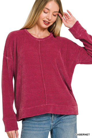 Waffle Center Seam Sweater