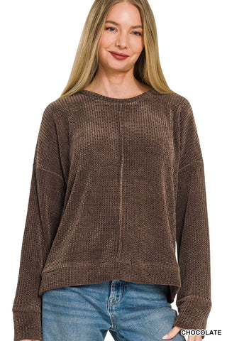 Waffle Center Seam Sweater