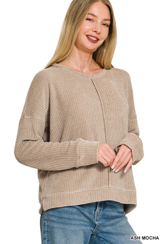 Waffle Center Seam Sweater