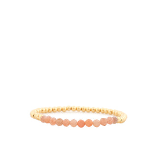 Metal and Crystal Bead Stretch Bracelet