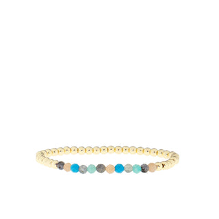 Metal and Crystal Bead Stretch Bracelet