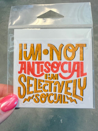Selectively Social Medium Sticker