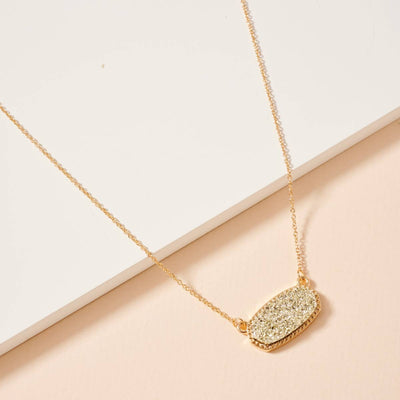 Stone Charm Short Necklace