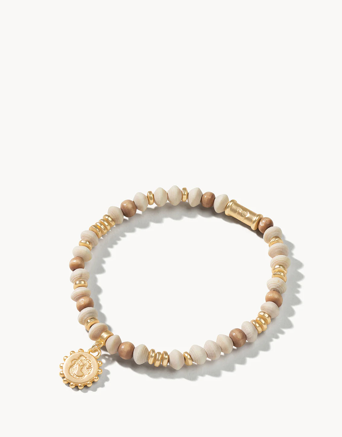 Spartina Stretch Bracelet 6mm, Natural Wood