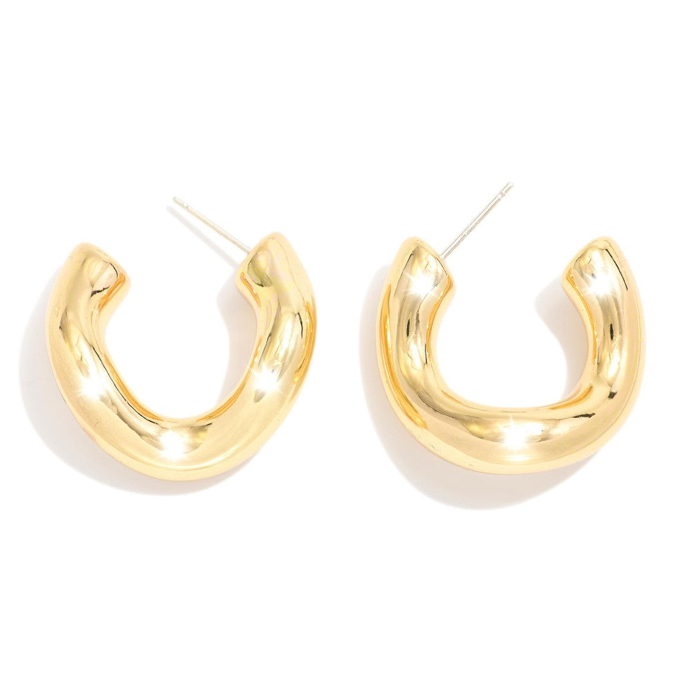 Metal Tone Twisted Hoops