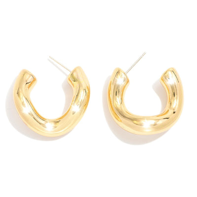 Metal Tone Twisted Hoops