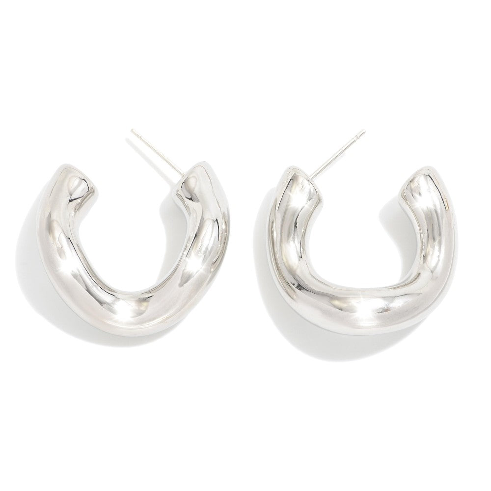 Metal Tone Twisted Hoops