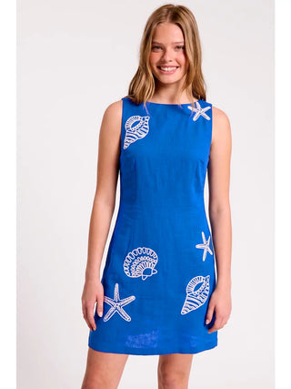 Coastal Embroidery Mini Dress