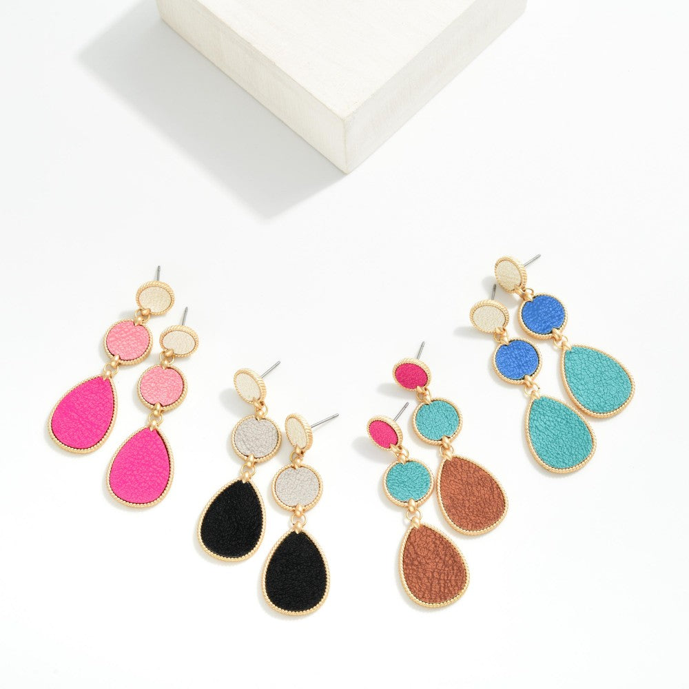 Linked Leather Earrings