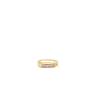 Adjustable Pave Open Bar Ring