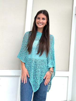 Popcorn Knit Poncho