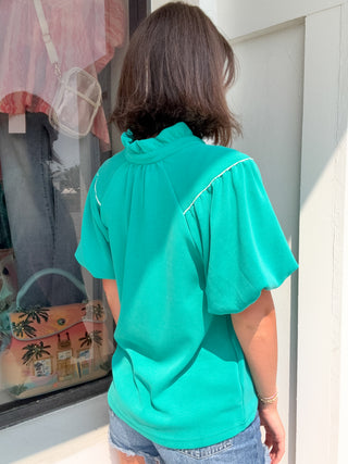 Umgee Poppy Puff Sleeve Top