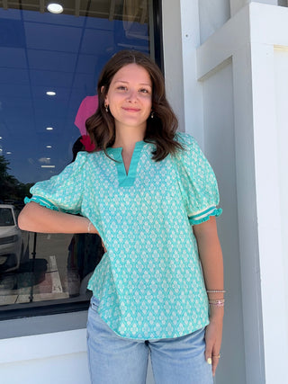Minty Fresh Contrast Top