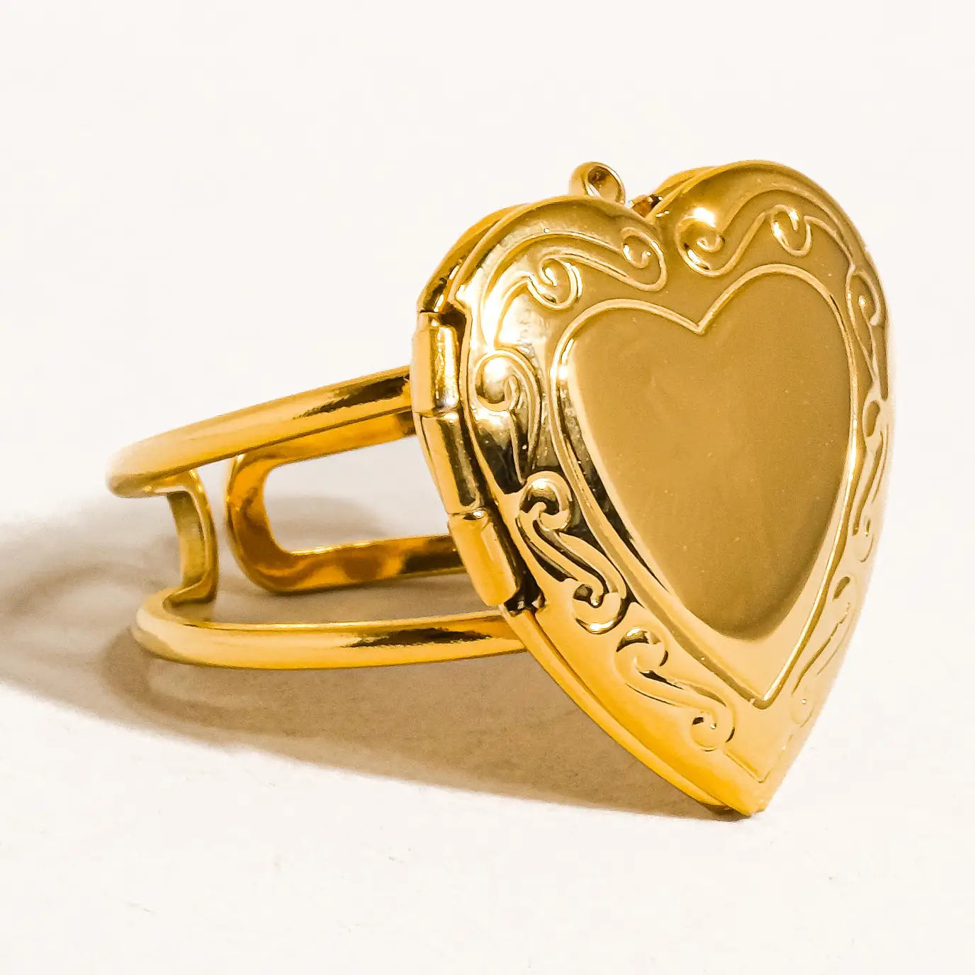 Adjustable Locket Heart Ring