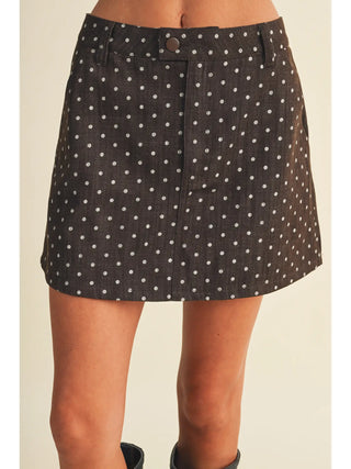 A-Line Polka Dot Utility Skirt