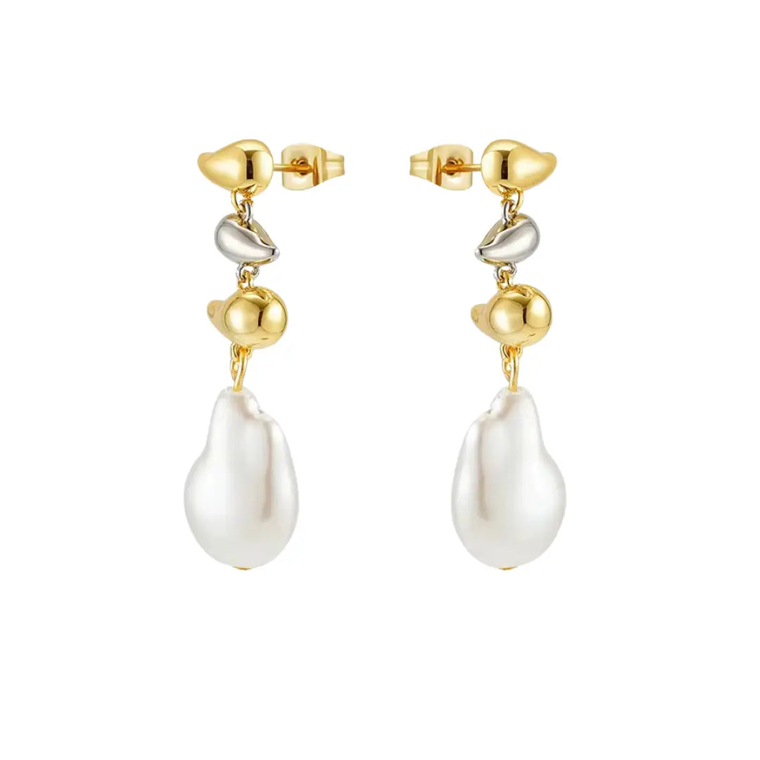 Sahira River Two Tone Pearl Earring