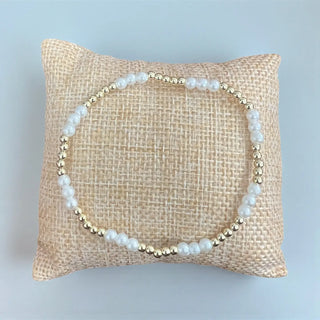 14K Gold Filled 3mm/Pearl Bracelet