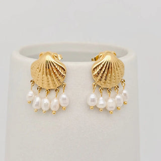 Pearl Drop Shell Earrings