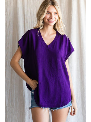 Best Selling Cap Sleeve Raw Edge Top
