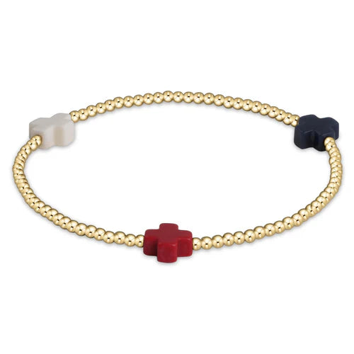 ENewton Extends Signature Cross Pattern 3mm Bead Bracelet
