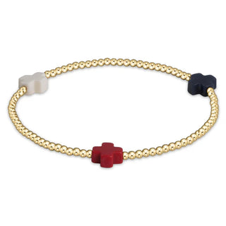 ENewton Signature Cross Pattern 2mm Bead Bracelet