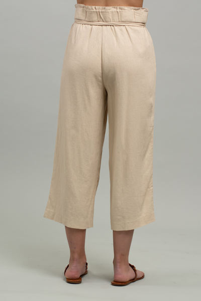 Cropped Paper Bag Pull On Pant