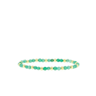 Natural Stone and Brass Ball Beaded Bracelet