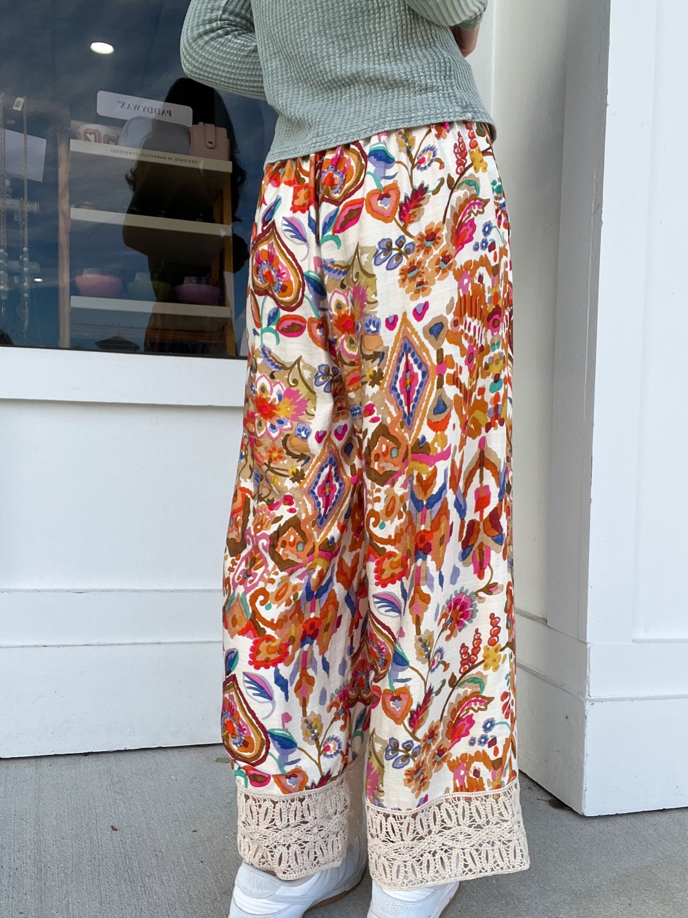 Umgee Abstract Print Wide Leg Pants