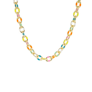 Enamel Splatter Link Necklace