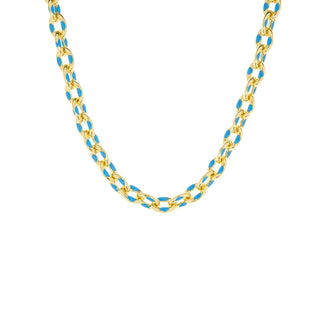 Enamel Splatter Link Necklace