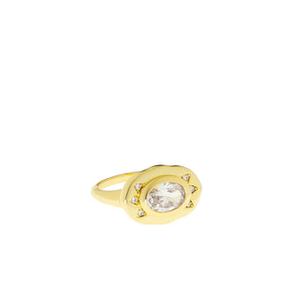 Horizontal Oval CZ Ring