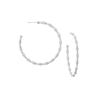 Bamboo Cut Post Hoop Earring