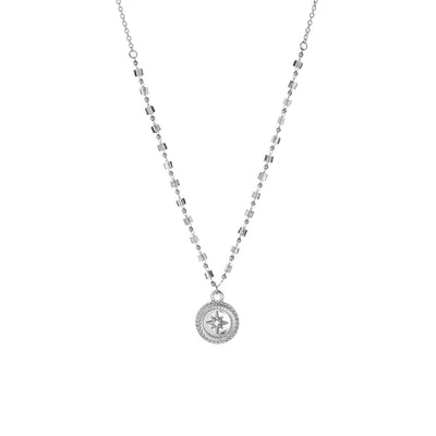 Link Crystal Necklace with Compass Charm