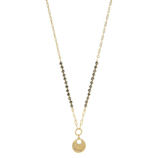 Mini Paperclip Link/Crystal Necklace with Starburst Charm