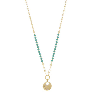 Mini Paperclip Link/Crystal Necklace with Starburst Charm