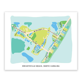 Wrightsville Beach North Carolina Map Art Print