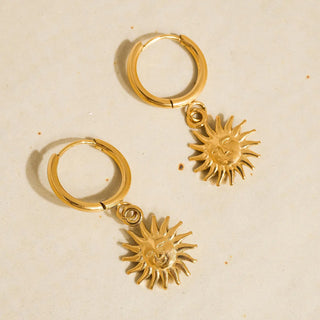Sun Huggie Hoop Earrings