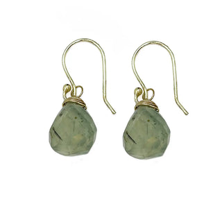 Gold-Plated Gemstone Teardrop Earrings