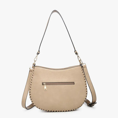 Raquel Whipstitch Trim Crossbody/Saddle Bag