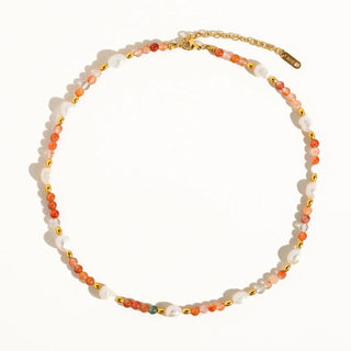 Bohemian Rose Pearl and Bead Necklae