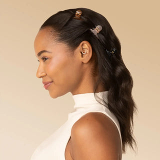KITSCH Recycled Plastic Mini Arched Clips 6pc Set - Soft Pink, Mocha & Black